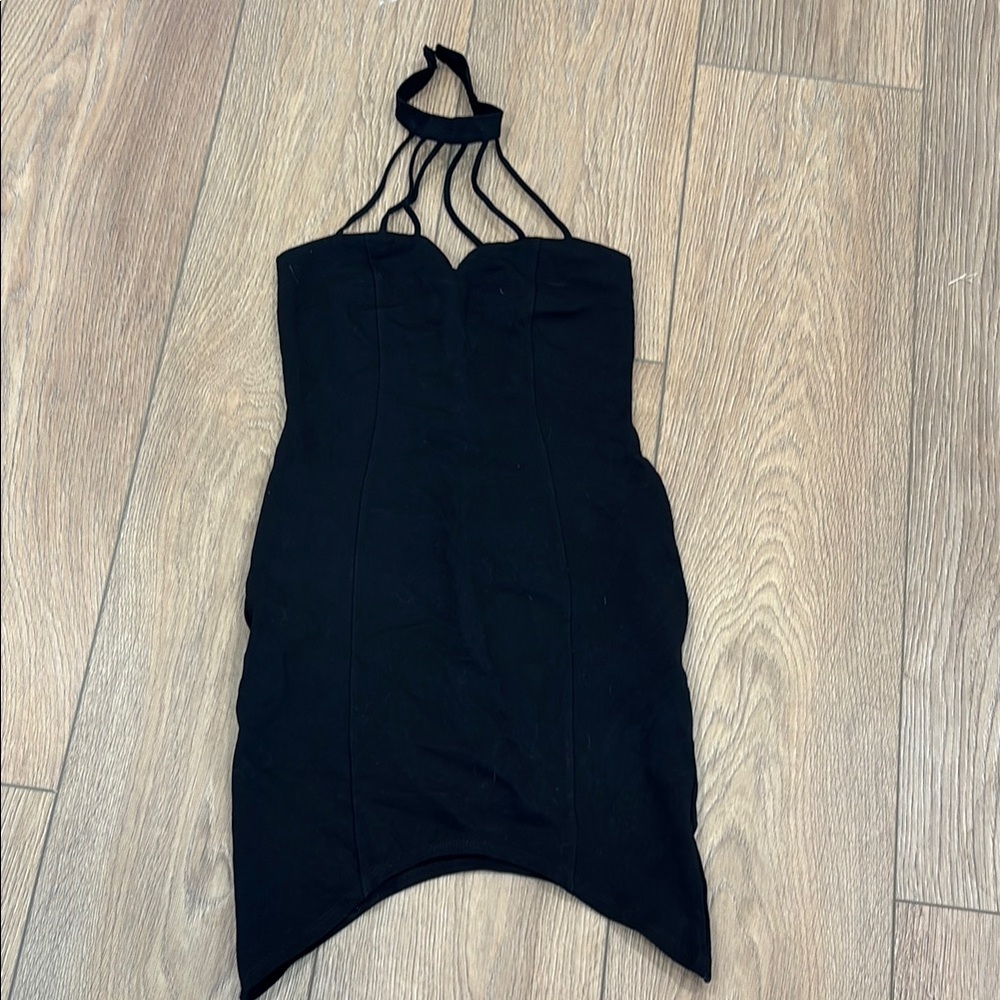 Elegant Black Halter Dress